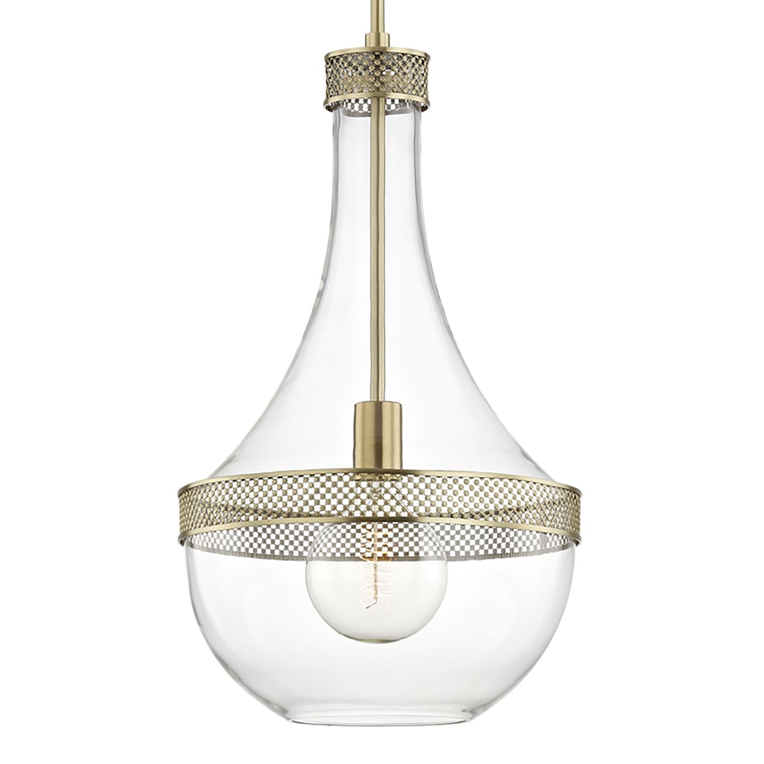 Image 3 Hagen 1 Light Large Pendant Aged Brass more views