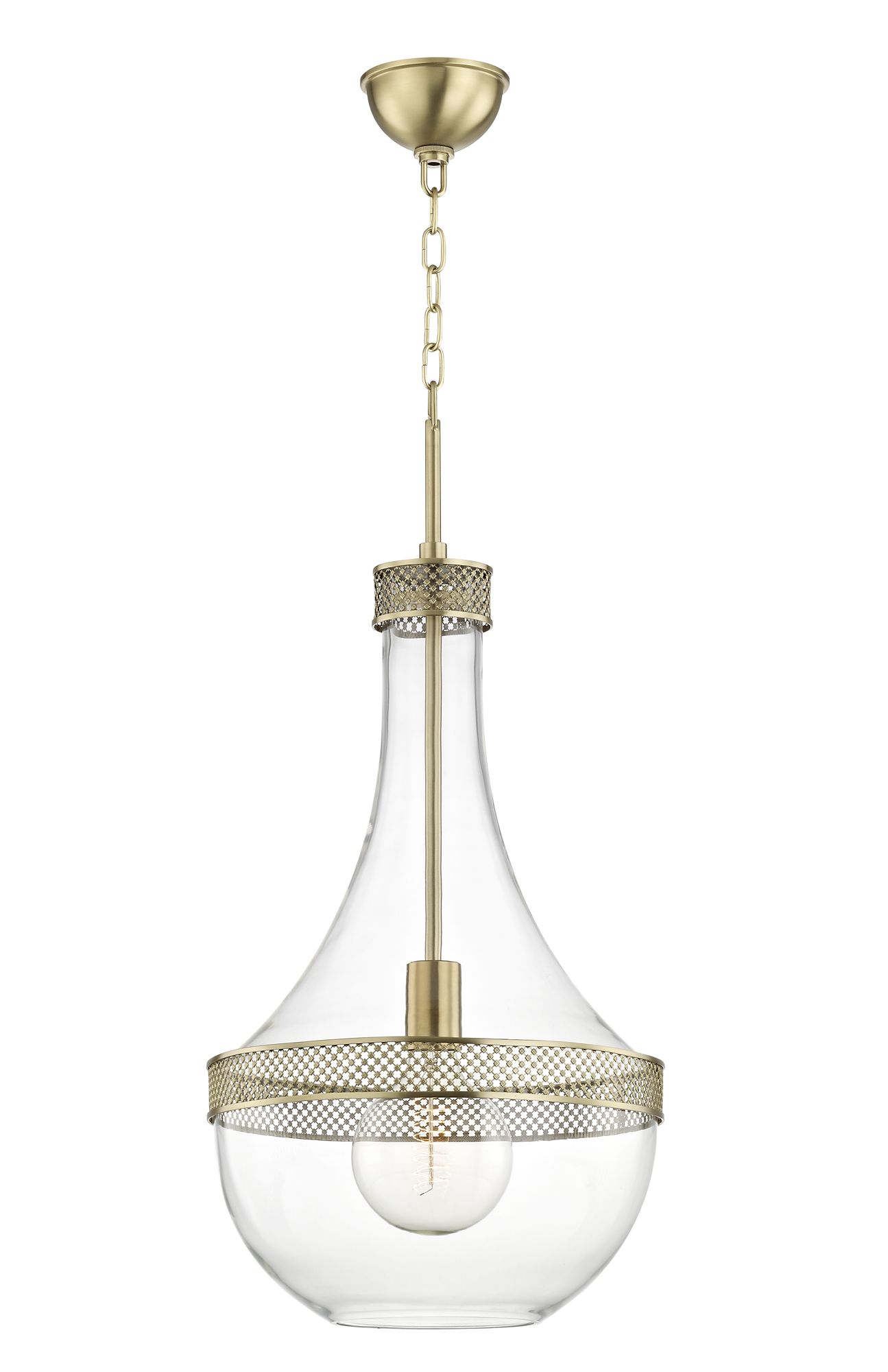 Image 4 Hagen 1 Light Large Pendant Aged Brass more views
