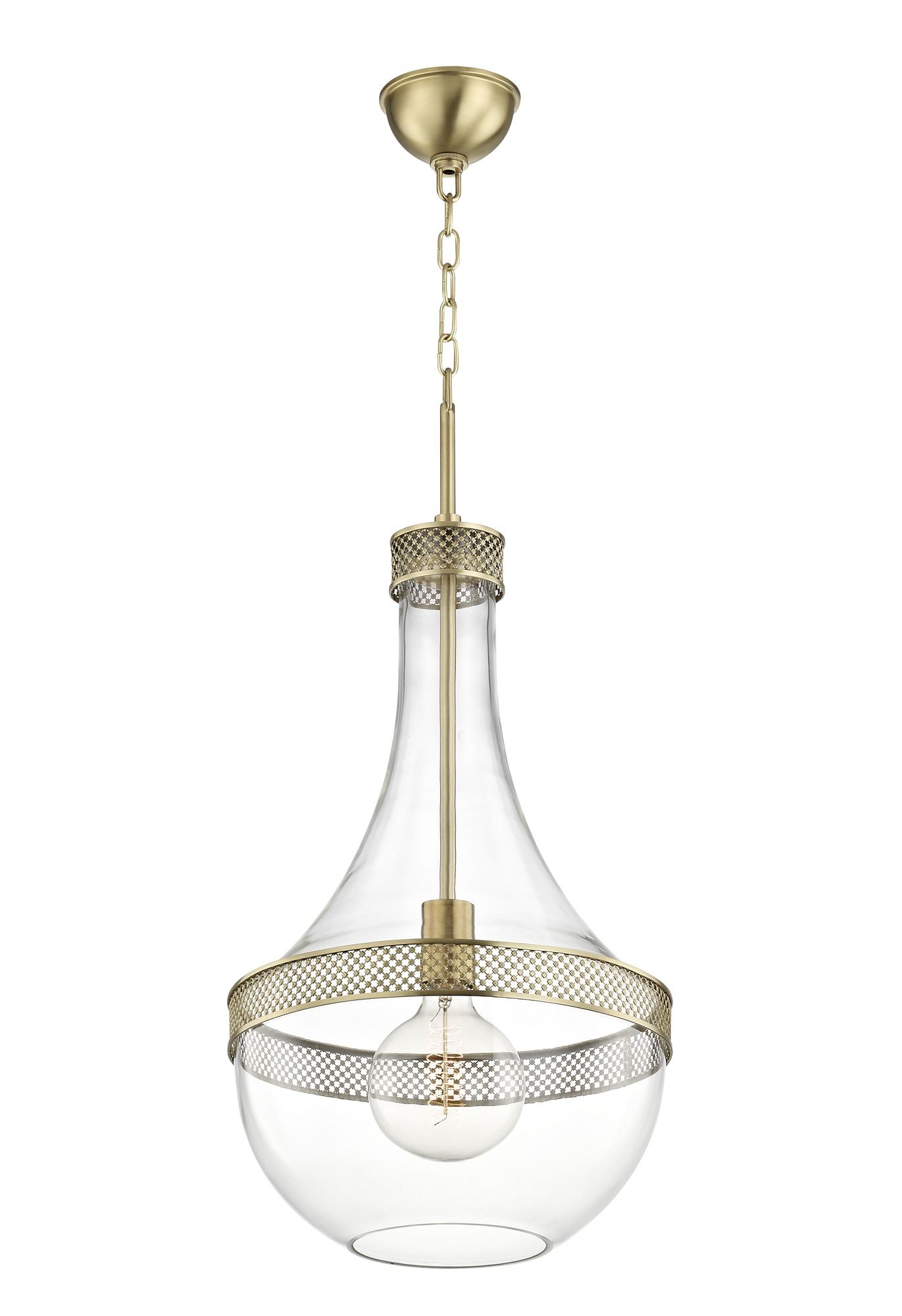 Image 5 Hagen 1 Light Large Pendant Aged Brass more views