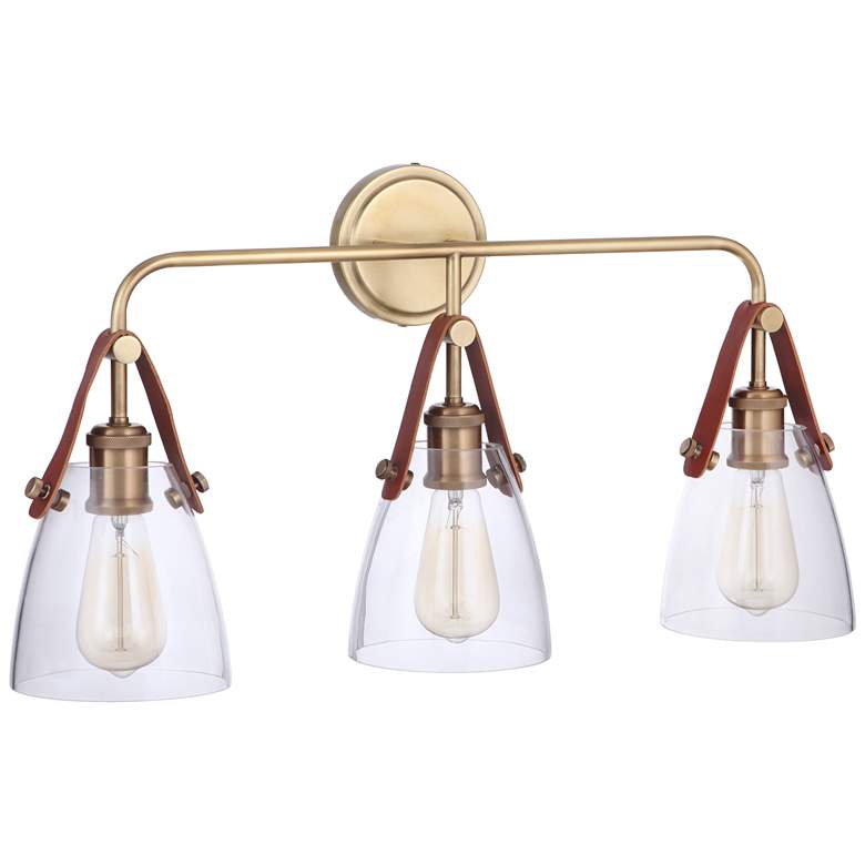 Image 1 Hagen 3 Light Vanity in Vintage Brass