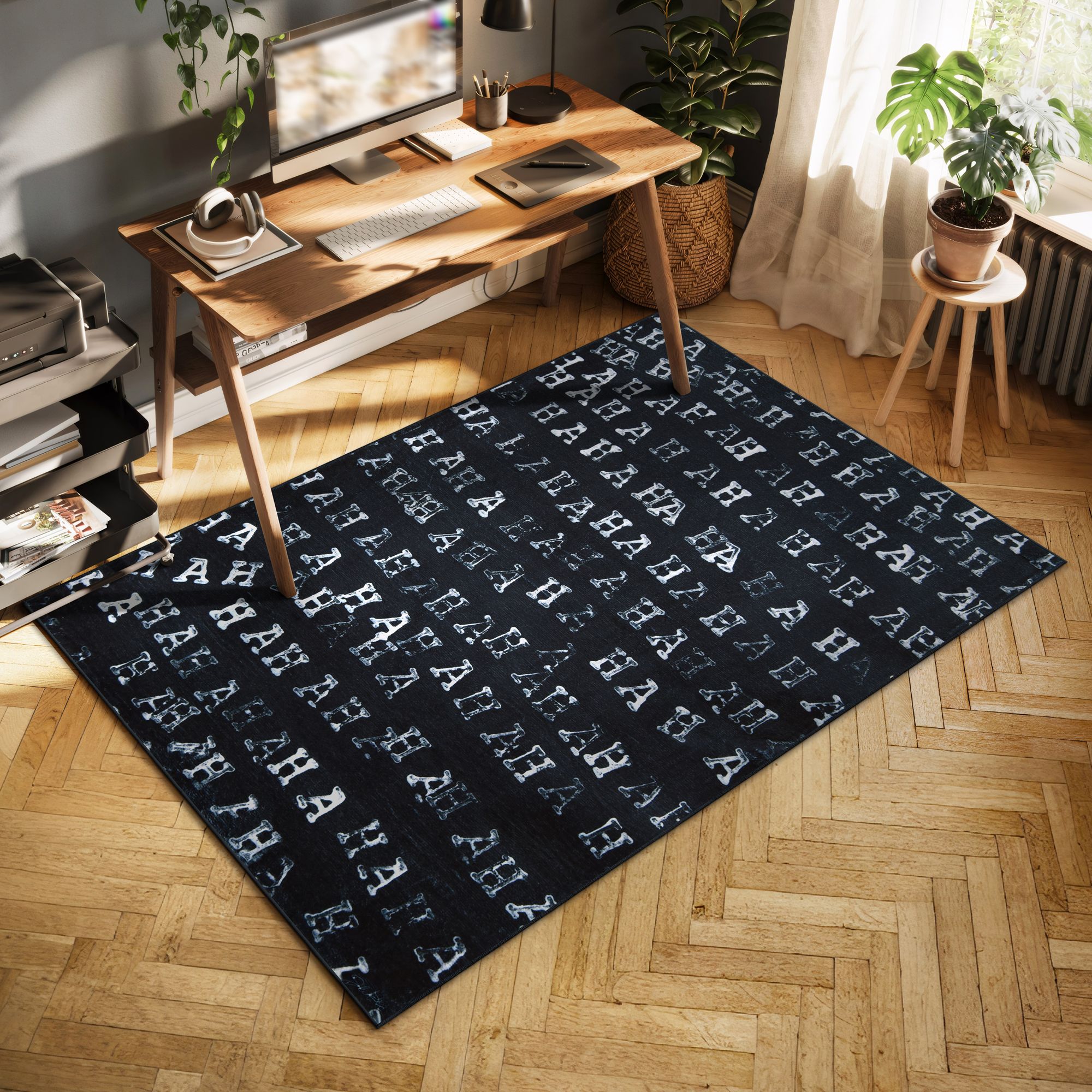 Image 3 Haha II 5'x8'Hand Washable Power-loomed Art Area Rug 100% polyester more views