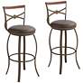 3_Haidar 25" Glitter Bronze Metal Swivel Counter Stools Set of 2