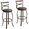 Haidar 25" Glitter Bronze Metal Swivel Counter Stools Set of 2