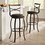 2_Haidar 25" Glitter Bronze Metal Swivel Counter Stools Set of 2