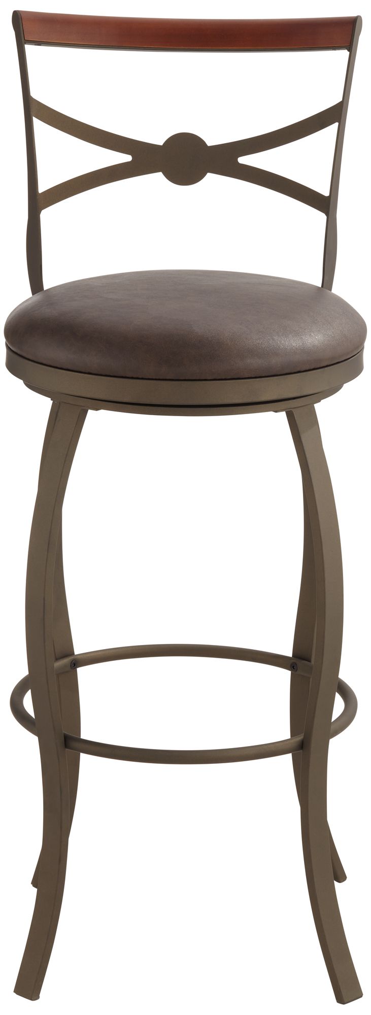 Haidar 25" Glitter Bronze Metal Swivel Counter Stools Set of 2 in scene