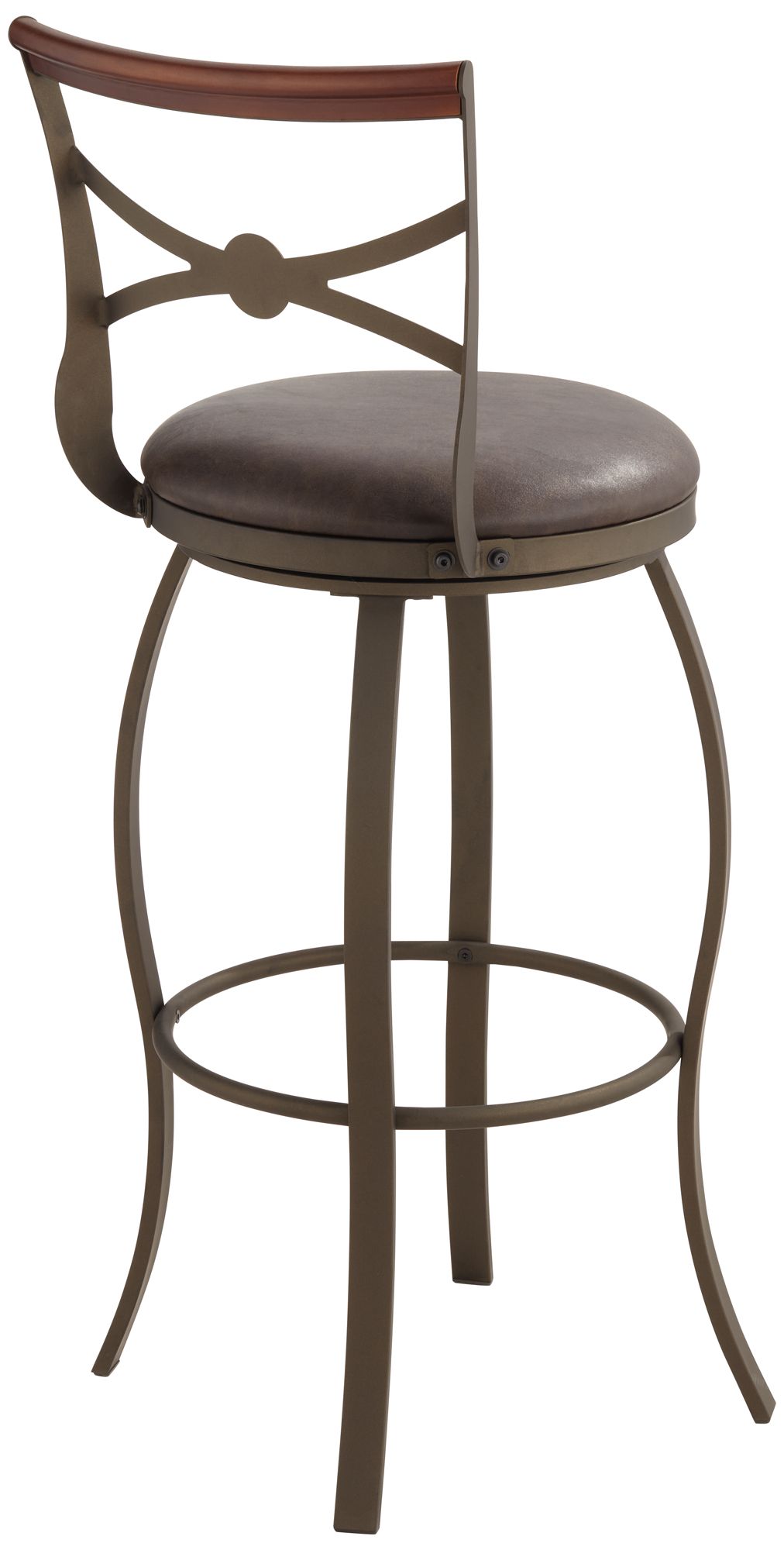 Haidar 25" Glitter Bronze Metal Swivel Counter Stools Set of 2 in scene