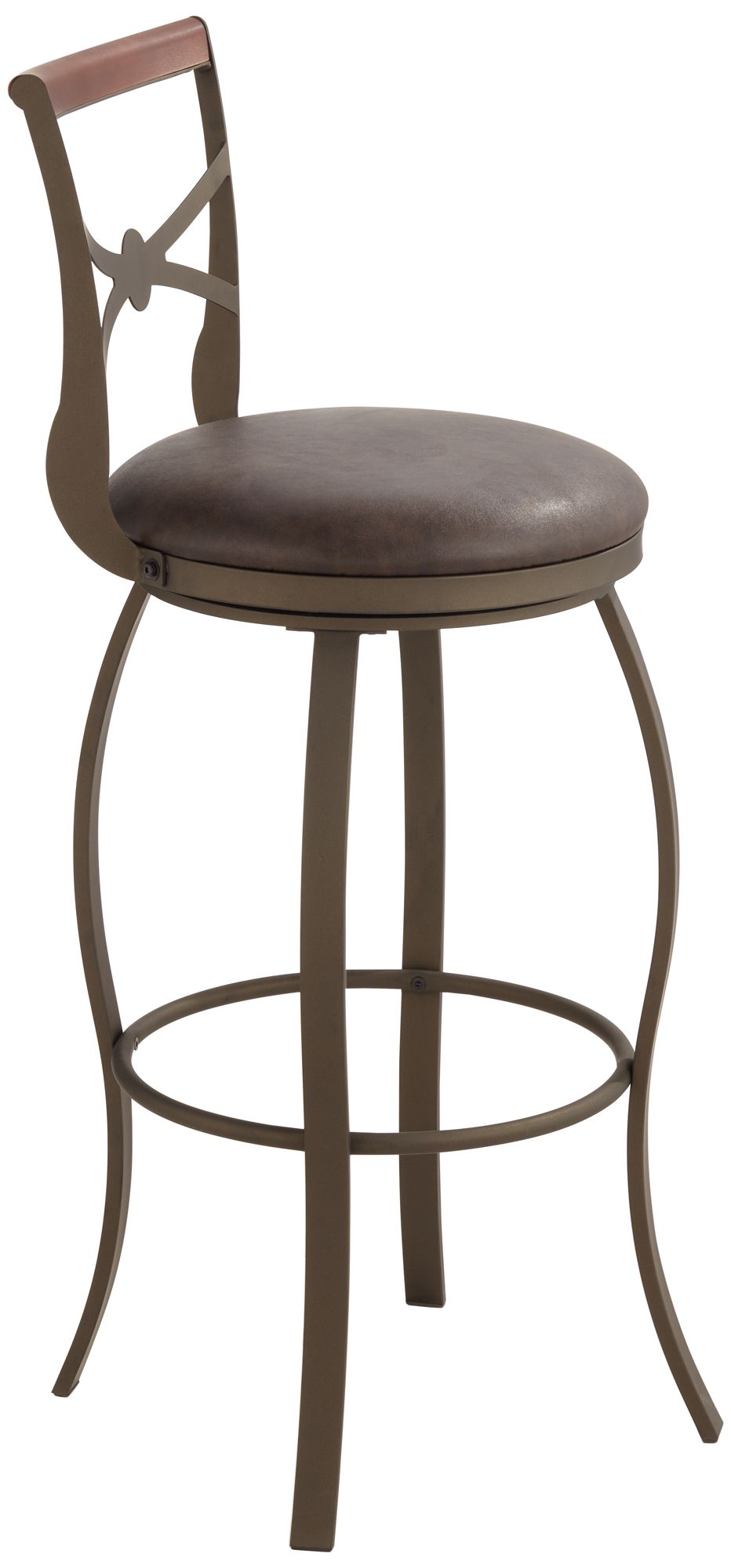Haidar 25" Glitter Bronze Metal Swivel Counter Stools Set of 2 in scene