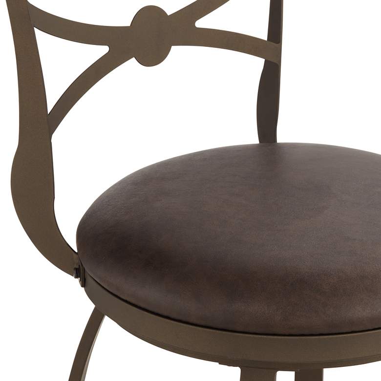 Image 5 Haidar 25" Glitter Bronze Metal and Poplar Wood Swivel Counterstool more views