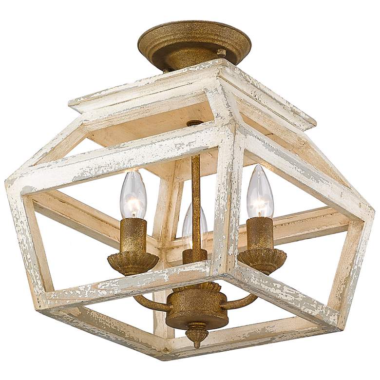 Image 3 Haiden 12 1/2" Wide Burnished Chestnut 3-Light Ceiling Light