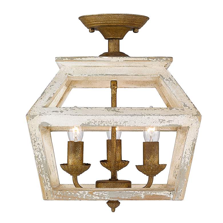 Image 4 Haiden 12 1/2" Wide Burnished Chestnut 3-Light Ceiling Light more views