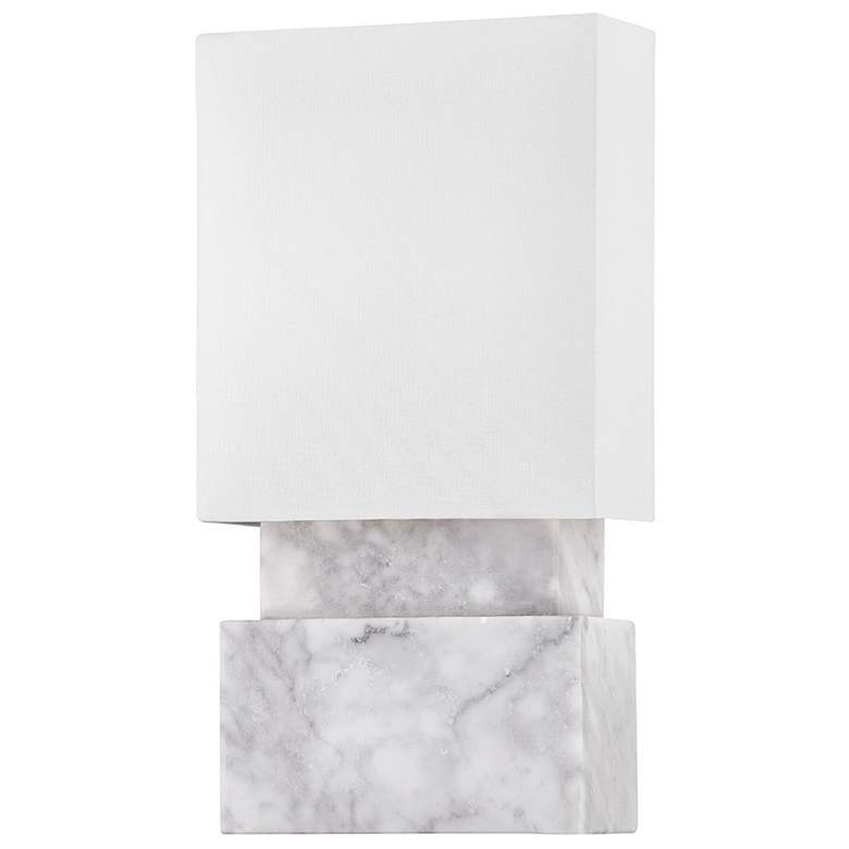 Image 1 Haight 2 Light Wall Sconce White Marble