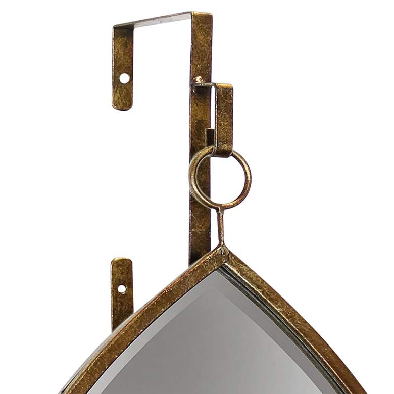 Image 2 Haile Antique Gold 16" x 24" Teardrop Wall Mirror more views