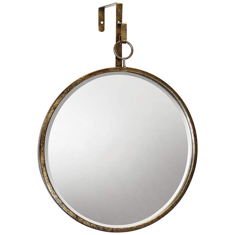 Image 1 Haile Antique Gold 17 1/4 inch x 20 inch Round Wall Mirror