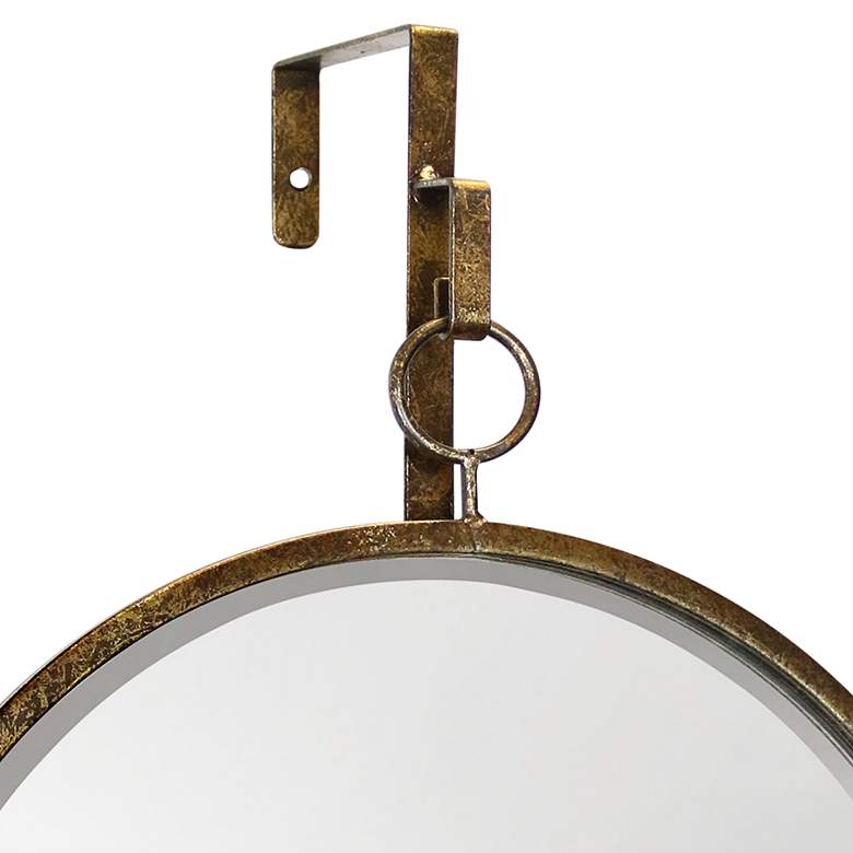Image 2 Haile Antique Gold 17 1/4" x 20" Round Wall Mirror more views