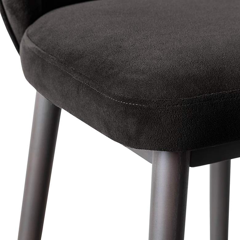 Image 2 Hailey 26 1/2 inch Charcoal Gray Velvet Fabric Counter Stool more views