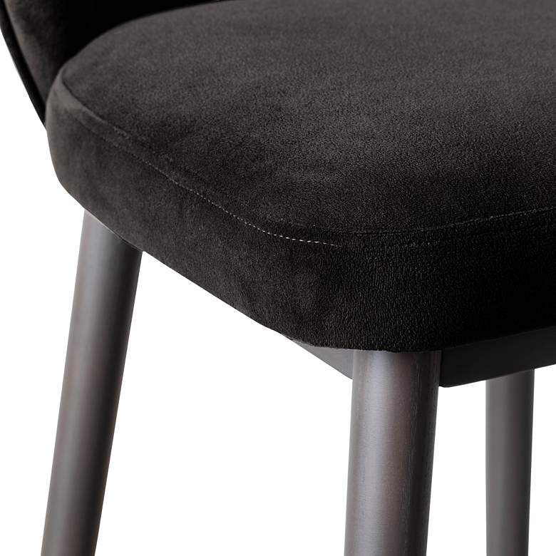 Image 2 Hailey 30 1/4 inch Charcoal Gray Velvet Fabric Bar Stool more views