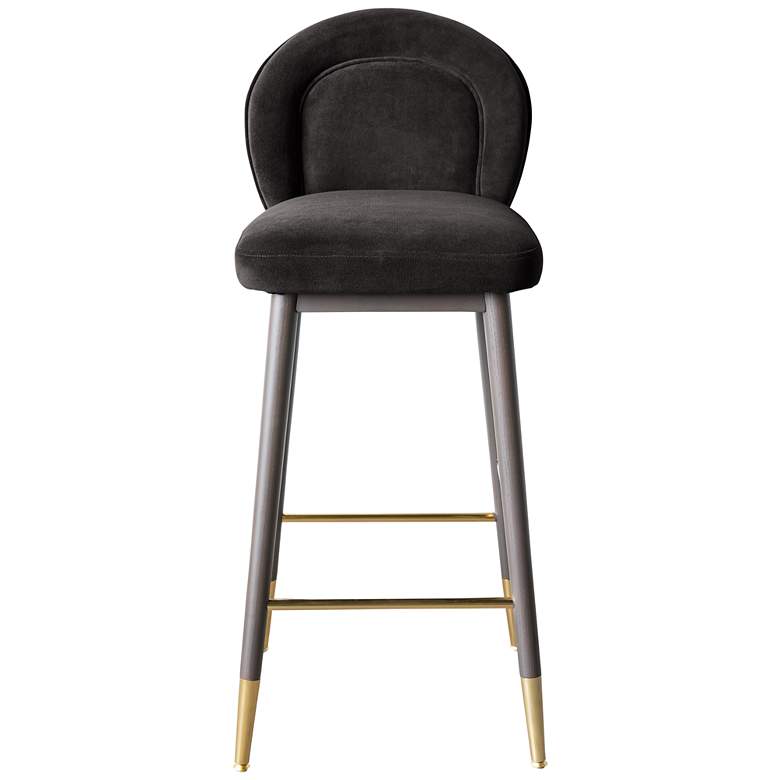 Image 3 Hailey 30 1/4 inch Charcoal Gray Velvet Fabric Bar Stool more views