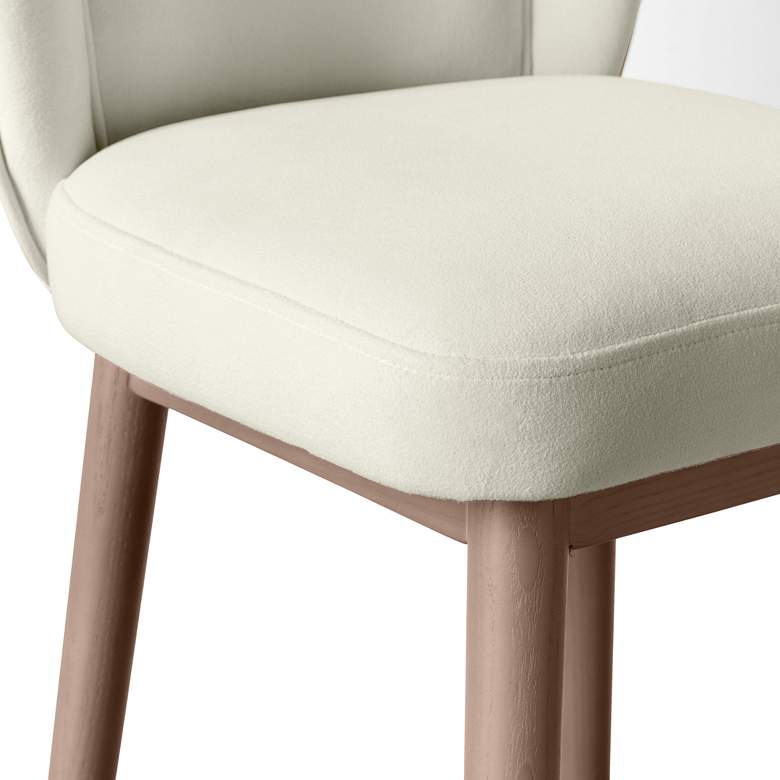 Image 2 Hailey 30 1/4 inch Cream Velvet Fabric Bar Stool more views