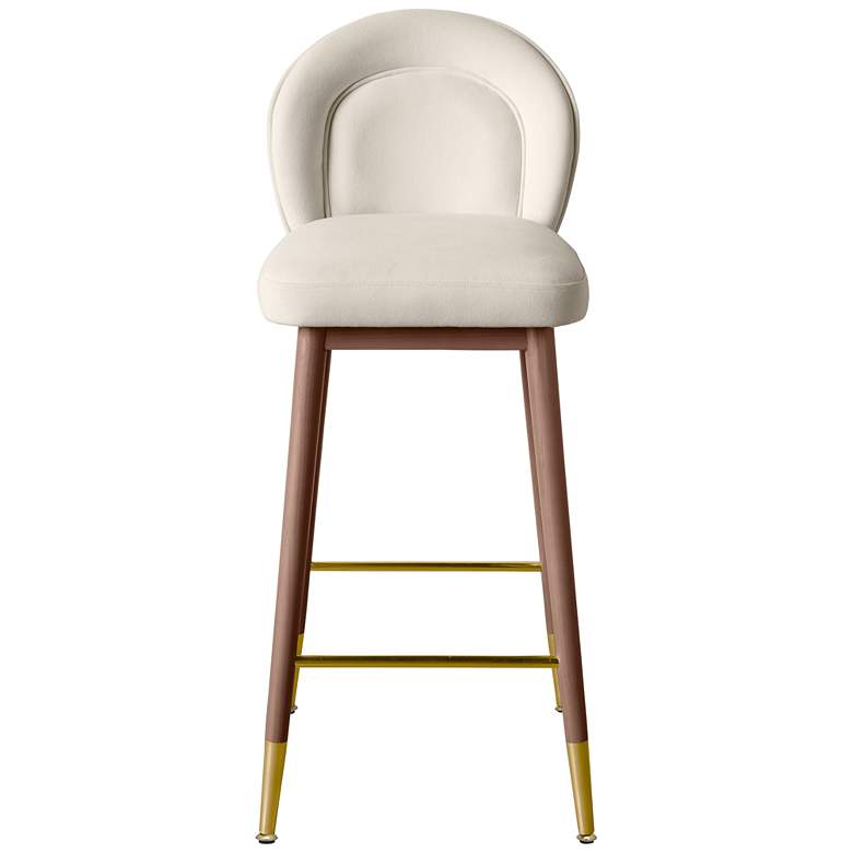 Image 3 Hailey 30 1/4" Cream Velvet Fabric Bar Stool more views