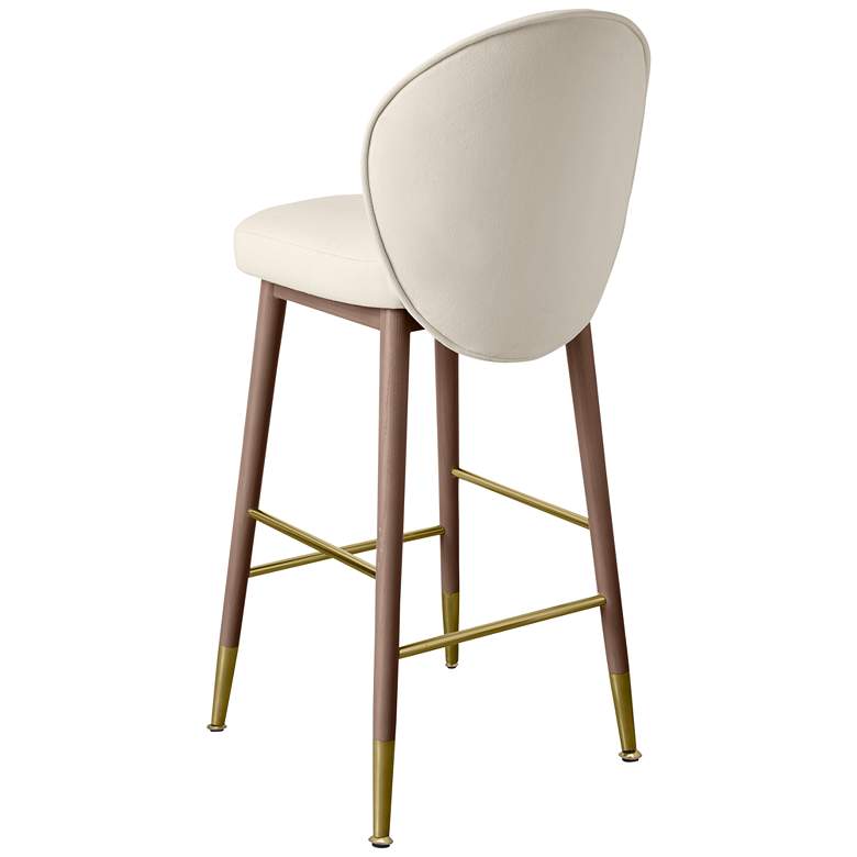 Image 4 Hailey 30 1/4 inch Cream Velvet Fabric Bar Stool more views