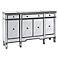 Hailey 60" Wide Silver and Mirrored 4-Door Console Chest