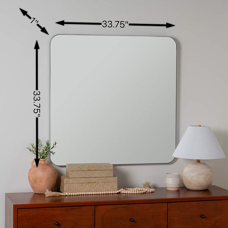 Image 5 Hailey Shiny Silver 33 3/4 inch Square Wall Mirror more views