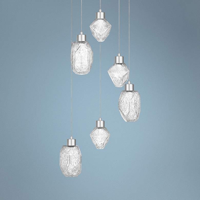 Image 1 Hailstone 15 3/4"W Polished Chrome LED Multi Light Pendant