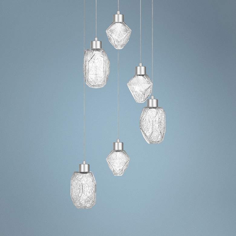 Image 1 Hailstone 15 3/4 inchW Polished Chrome LED Multi Light Pendant