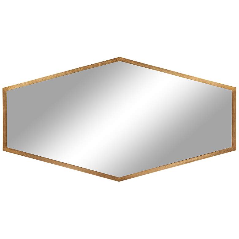 Image 1 Haines Gold Leaf 56" x 30" Hexagon Wall Mirror