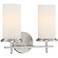 Haisley 10 3/4" High Brushed Nickel 2-Light Wall Sconce