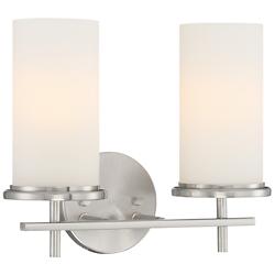 Haisley 10 3/4" High Brushed Nickel 2-Light Wall Sconce