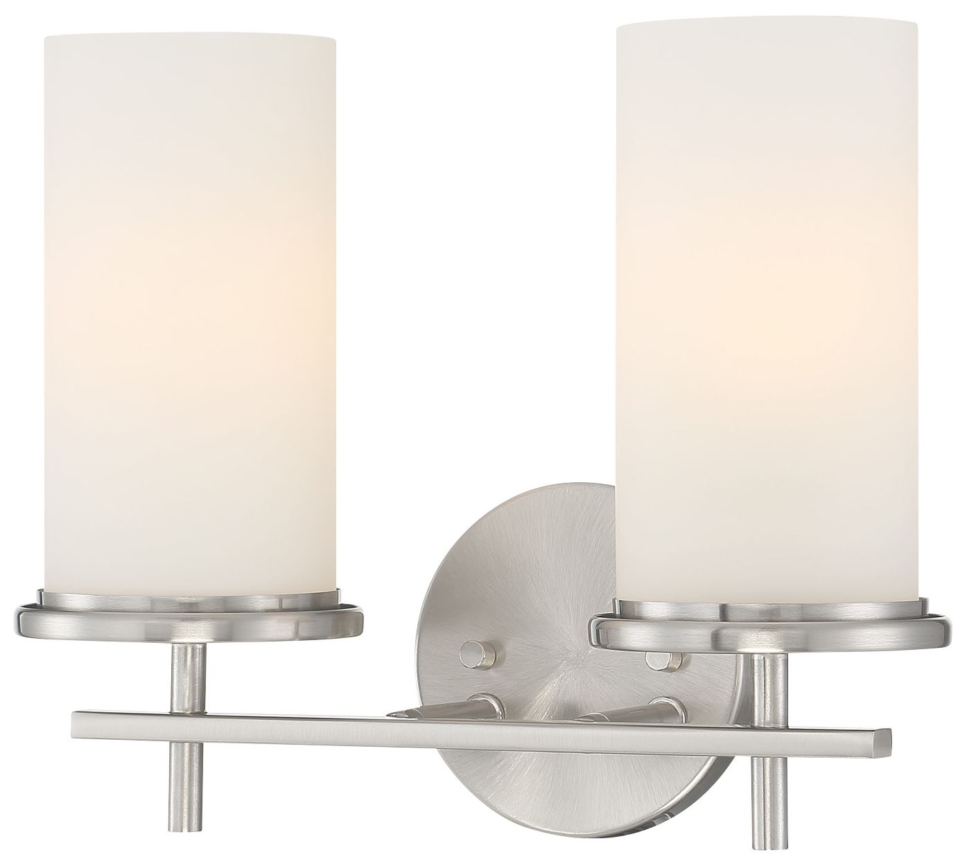 Image 2 Haisley 10 3/4" High Brushed Nickel 2-Light Wall Sconce more views
