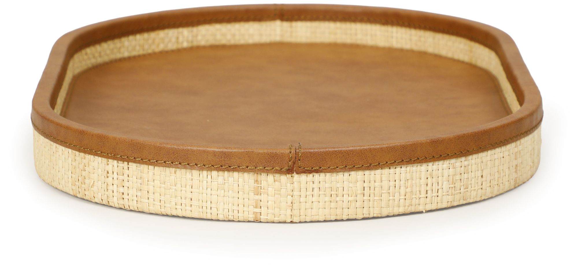 Image 4 Hakiri Natural Raffia Large Designer Storage Tray more views