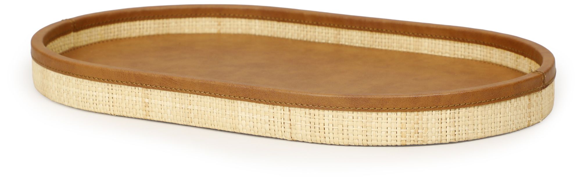 Image 5 Hakiri Natural Raffia Large Designer Storage Tray more views