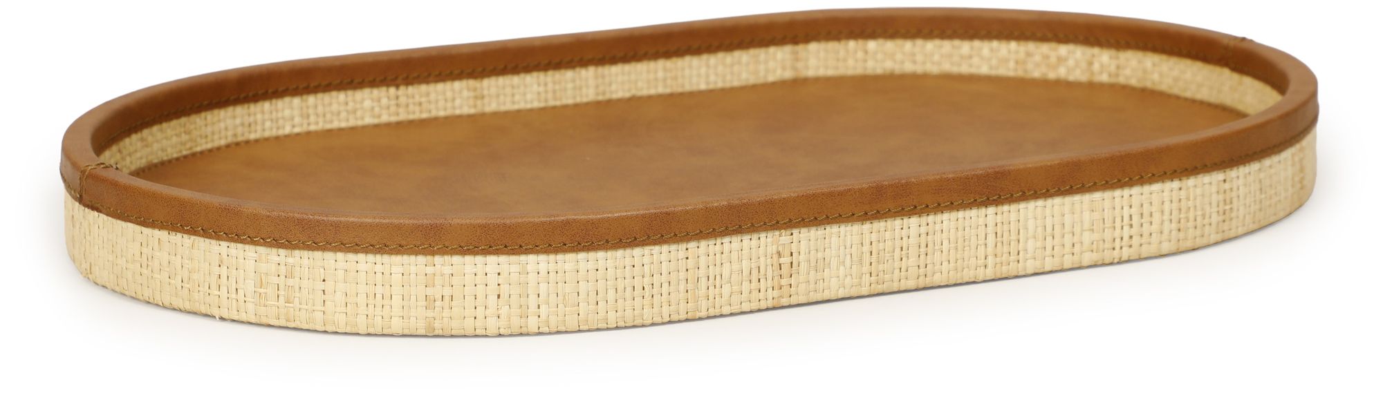 Image 6 Hakiri Natural Raffia Large Designer Storage Tray more views