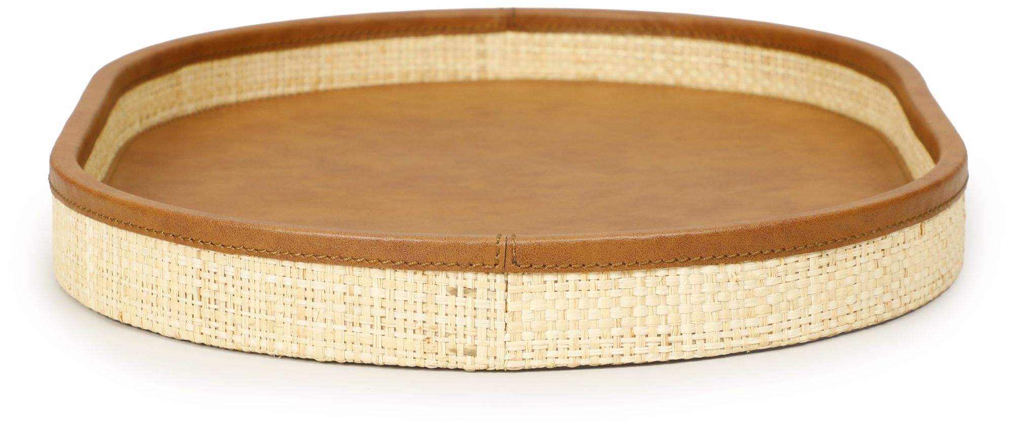 Image 3 Hakiri Natural Raffia Medium Designer Storage Tray more views
