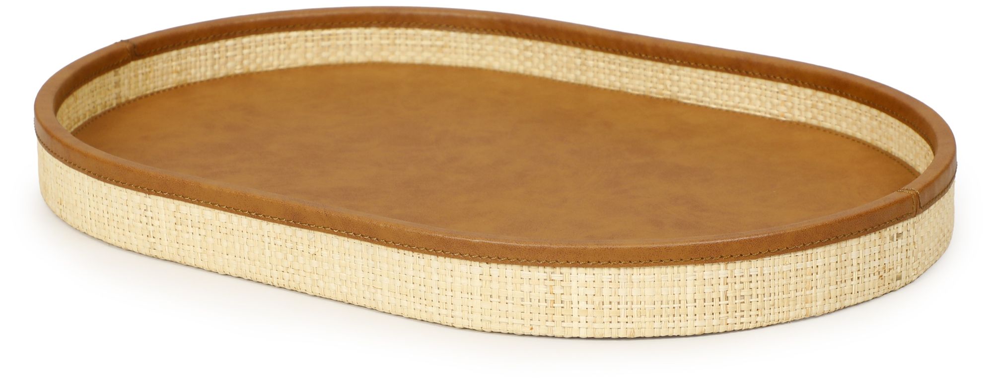 Image 4 Hakiri Natural Raffia Medium Designer Storage Tray more views