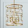 Thumbnail1 of Hala 18 1/4"W Patinaed Brass Natural Jute 4-Light Pendant