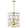 4_Hala 18 1/4"W Patinaed Brass Natural Jute 4-Light Pendant more views