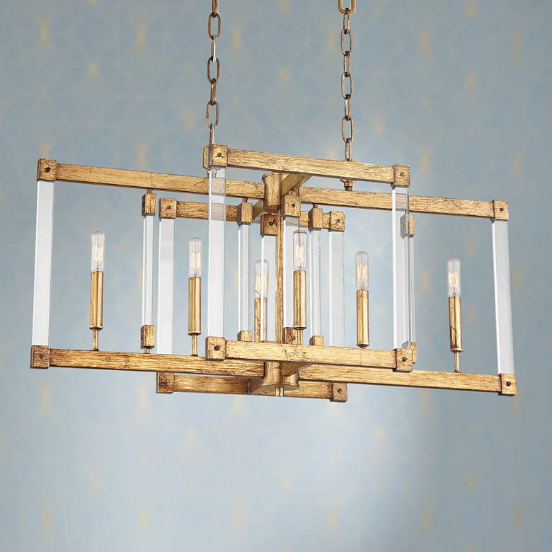 Image 1 Halcyon 34 inch Wide Antiqued Gold Kitchen Island Light Pendant
