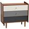 Halden 35 1/2"W Walnut Brown and Gray 3-Drawer Accent Chest