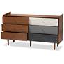 Halden 59 1/4" Wide Walnut Brown and Gray 6-Drawer Dresser