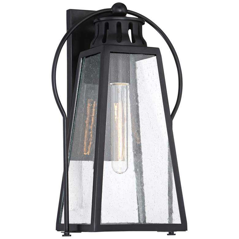 Image 1 Halder Bridge 14 1/2" High Sand Black Outdoor Wall Light