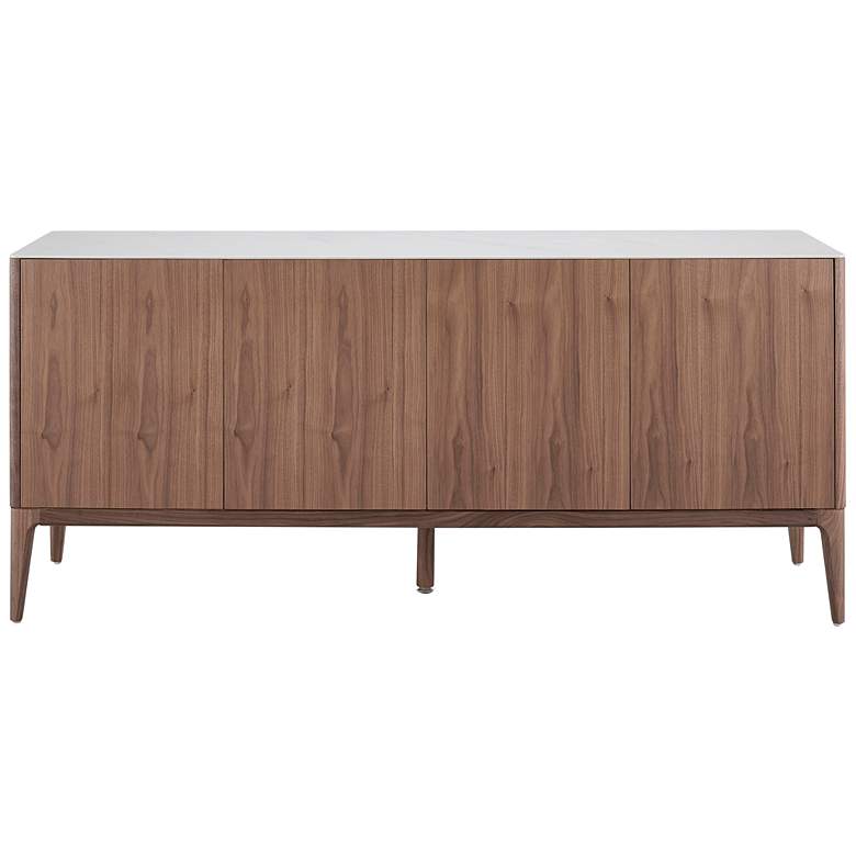 Image 4 Haldis 70 3/4" Wide Walnut Veneer Wood 4-Door Sideboard more views