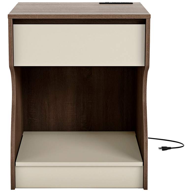 Image 1 Haley 19" Wide Chestnut Brown Nightstand with USB Charger