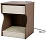 5_Haley 19" Wide Chestnut Brown Nightstand with USB Charger more views