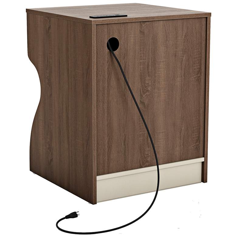 Image 7 Haley 19" Wide Chestnut Brown Nightstand with USB Charger more views