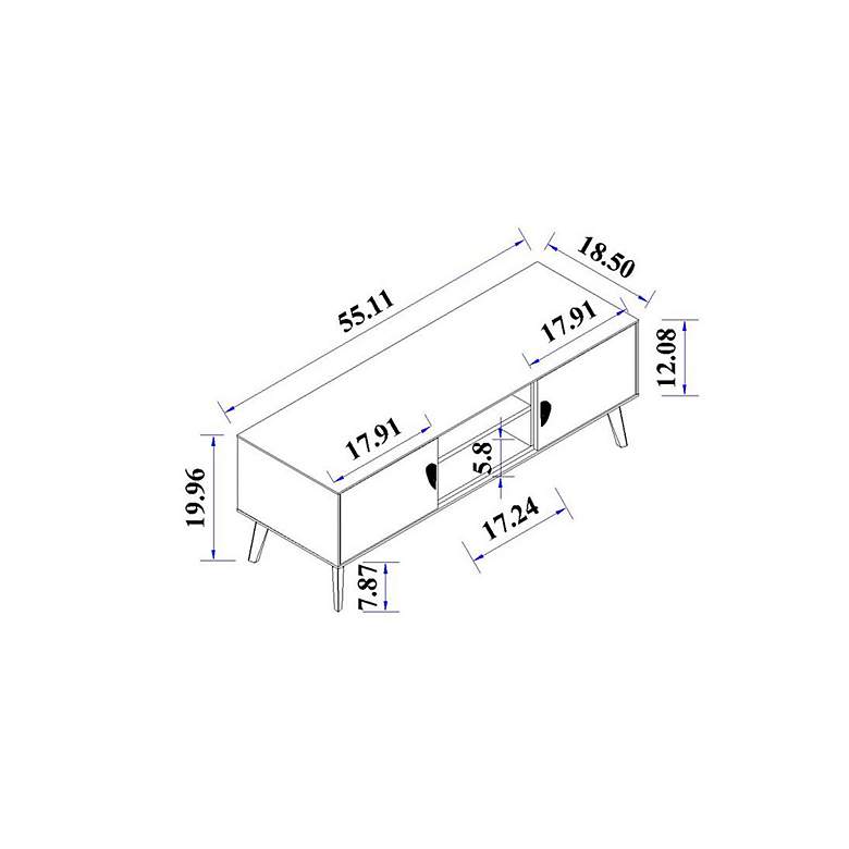 Image 3 Haley 55" Wide White 2-Door TV Stand more views
