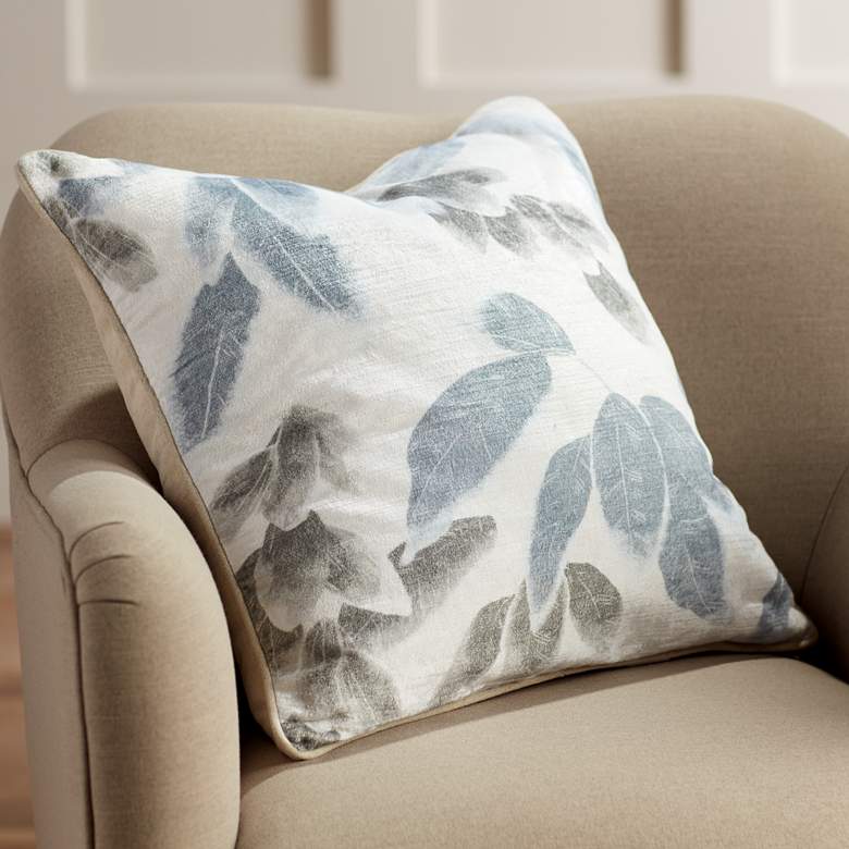 Image 1 Haley Rain Blue 20" Square Decorative Pillow