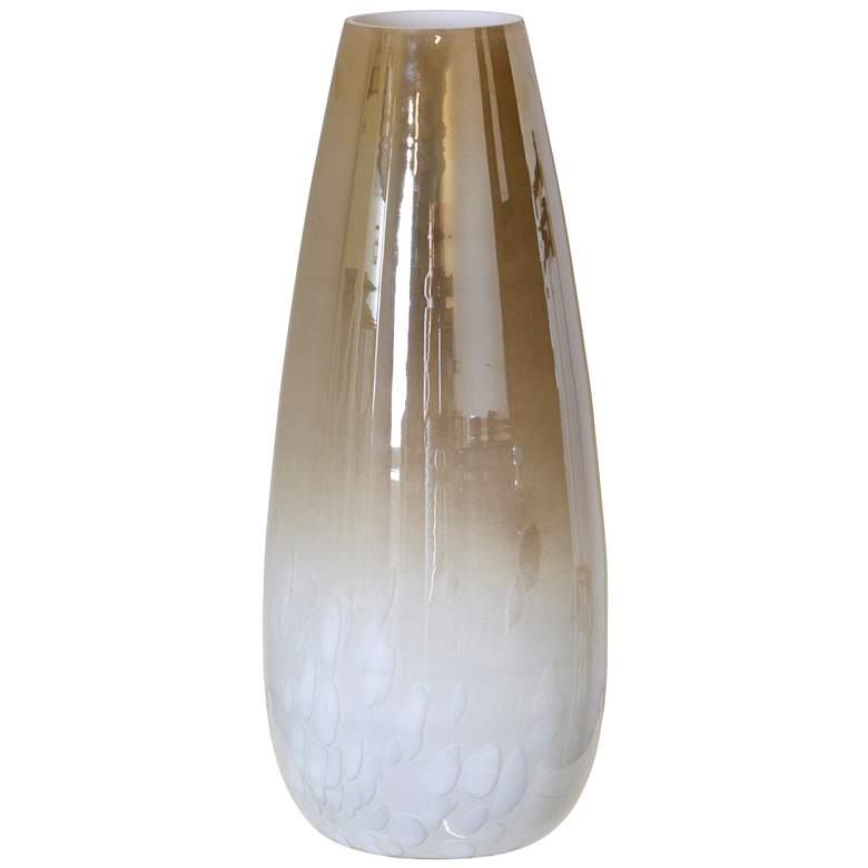 Image 1 Half Cheena - Glass Vase - 6.75" x 15.75" - Smoky Ombre Milky Whi
